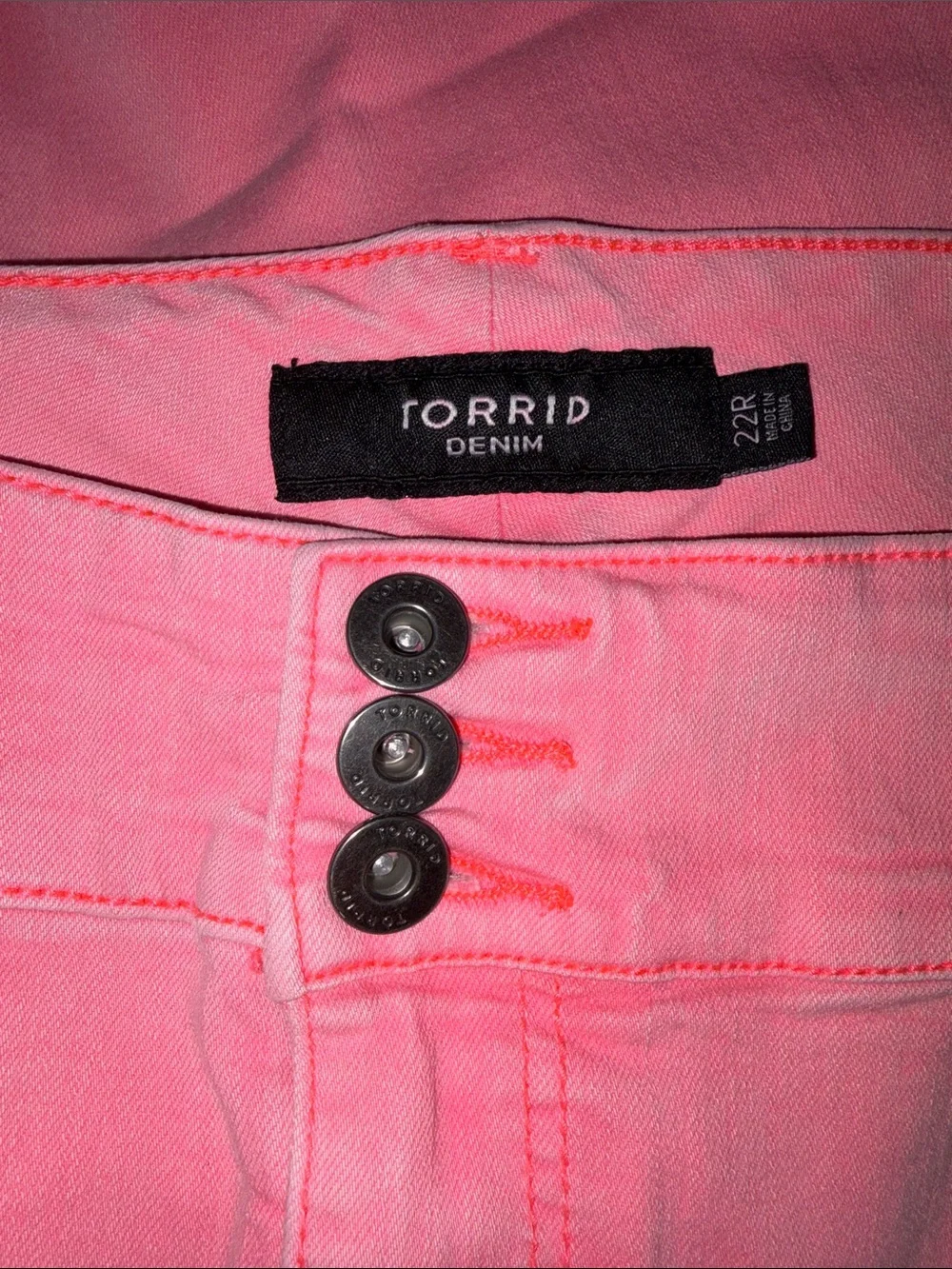 Torrid High Rise Stretch Denim Jeggings 22R Neon Pink Wash - Picture 5 of 7